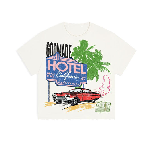 Godmade Hotel California off white tee (GMT010575)
