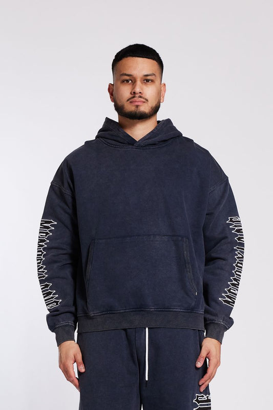 Memory Lane  Iron Text Hoodie-v. Black (ML-HO25-001)