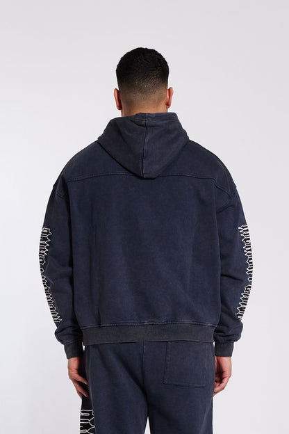 Memory Lane  Iron Text Hoodie-v. Black (ML-HO25-001)
