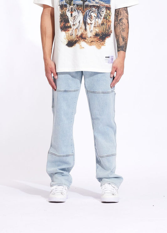 Memory Lane Panelled Knee Work Pant-LT. Wash (ML-HO25-036)