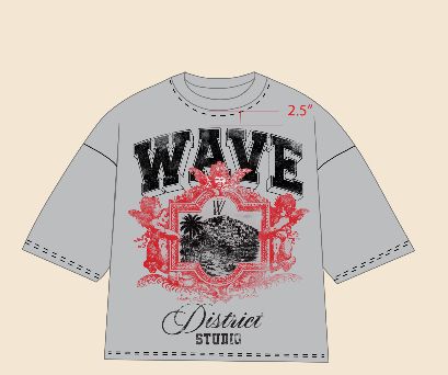 Mr.Wave Picasso (Grey) Oversized Tee (WDS-2T009Z)