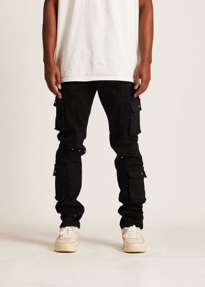 UTILITY CARGO DENIM-BLACK
