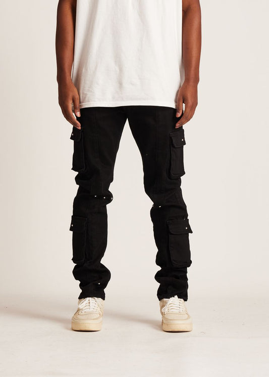 UTILITY CARGO DENIM-BLACK