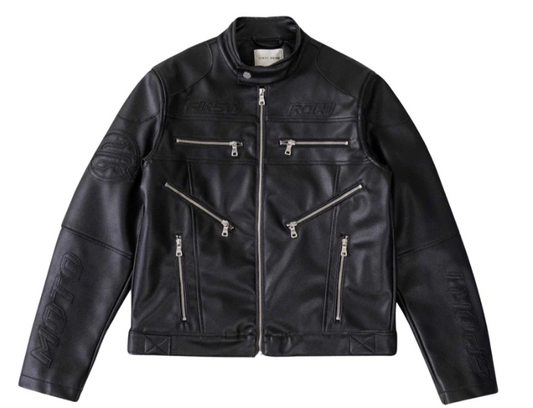 First Row Motorsport Leather Black Jacket