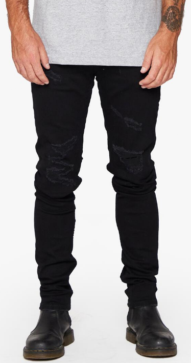 Anom Delta Jet Black Skinny Jeans