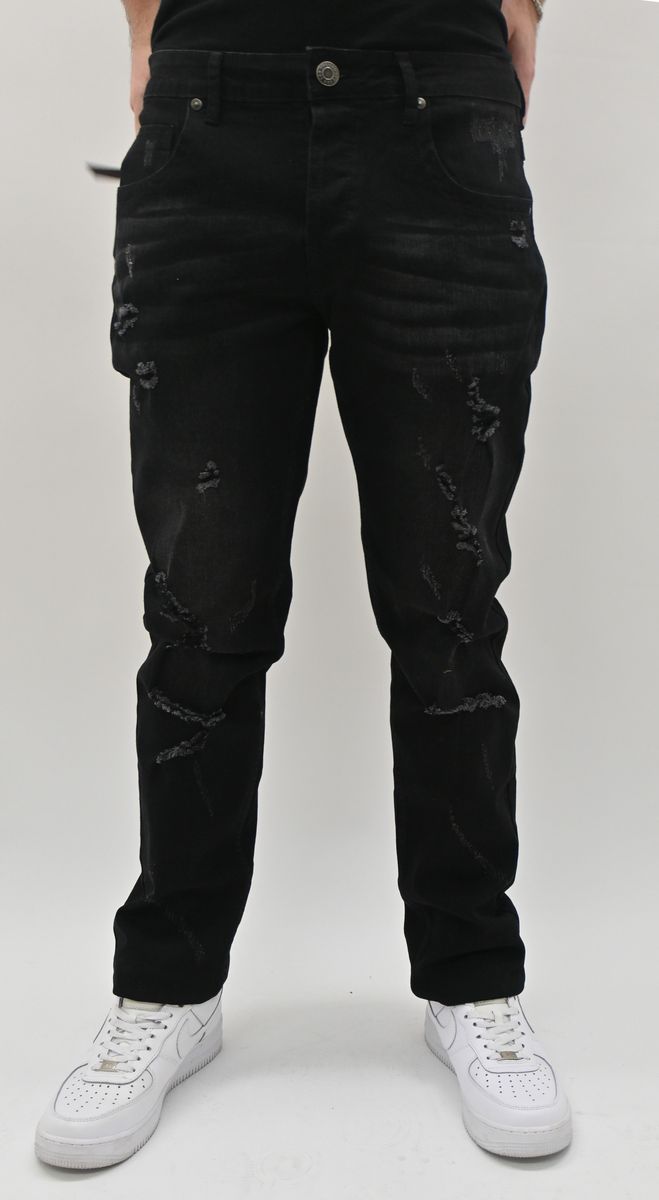 Armor Jeans Jet Black Ripped Skinny Jeans (SBO_05003_SN)