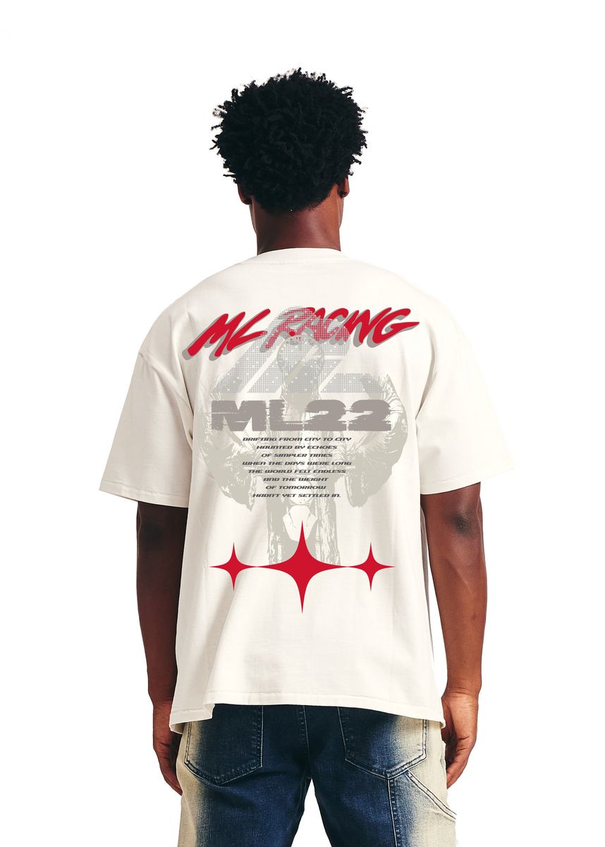 Memory Lane Ghost Rider Tee Rhinestones Off White (ML-HO25-020)