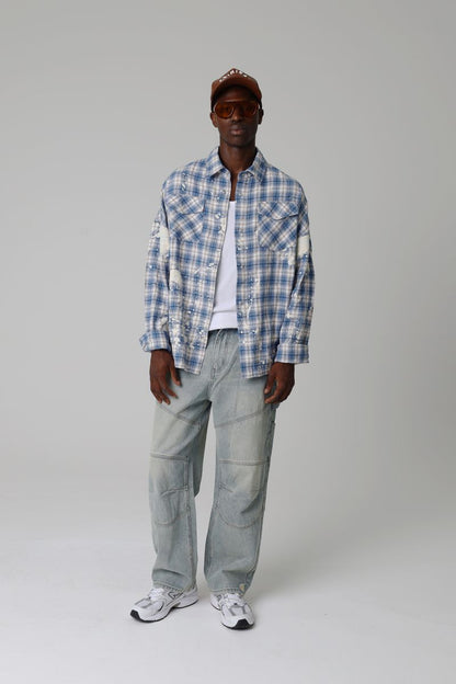 Criminal Damage Bleached Plaid Tee Flannel