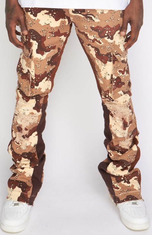 Politics Denim Cargo Stacked Flare Multi Camo (Mott509)