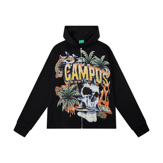 Campus Goods Peacekeeper Zip Up Hoodie Black