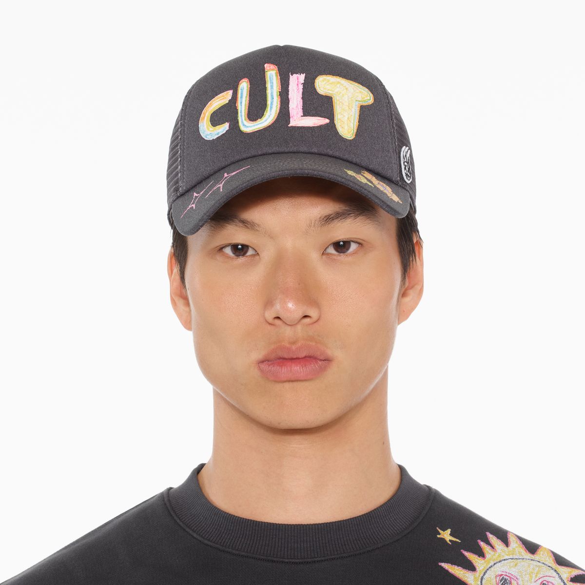 Cult Of Individuality Hand Drawn Mesh Trucker