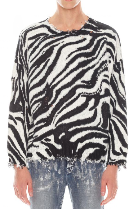 Cult Of Individuality French Terry Sweater Zebra