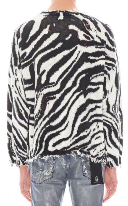 Cult Of Individuality French Terry Sweater Zebra