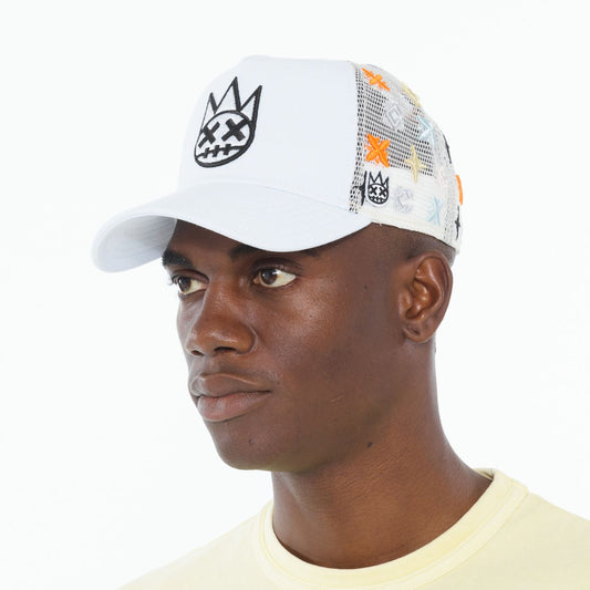 Cult Of Individuality Logo Pattern Hat White