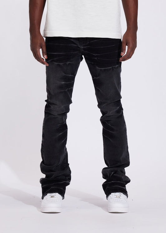Crysp Denim Arch Flare Washed Black (CRYSUM25-108)