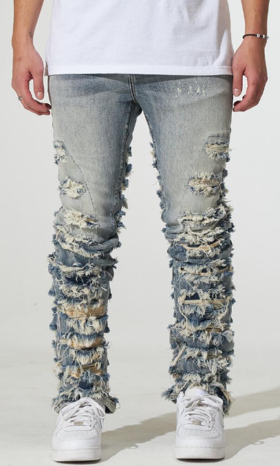 Crysp Denim Fray Stacked - (CRYSPF123-06)