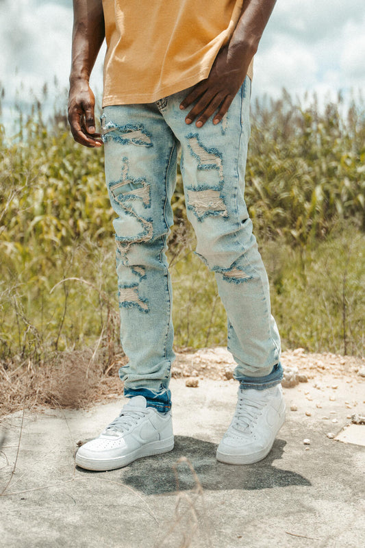 Dry Rot Two Tone Tears Denim