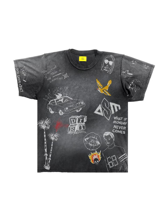 Diet Starts Monday  Doodle Tee - Vintage Black