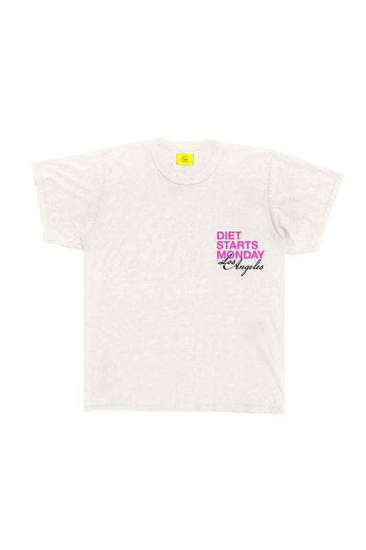 Diet Starts Monday LA Tee Antique White/Pink