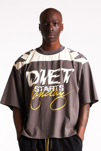 Diet Starts Monday Yoke Tee - Vintage Black