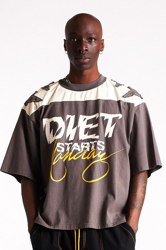 Diet Starts Monday Yoke Tee - Vintage Black