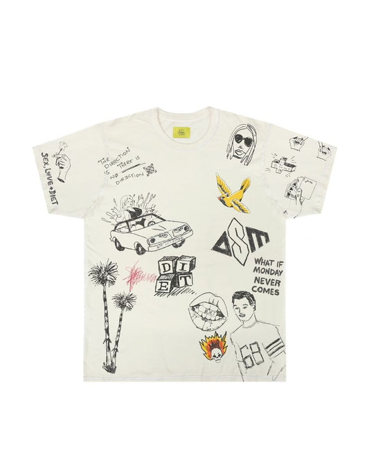 Diet Starts Monday Doodle Tee - Antique White
