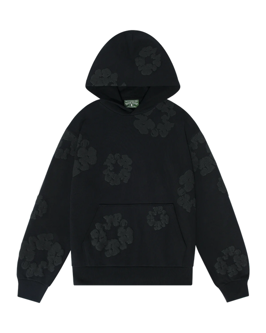 Denim Tears Cotton Wreath Hoodie Black Monochrome