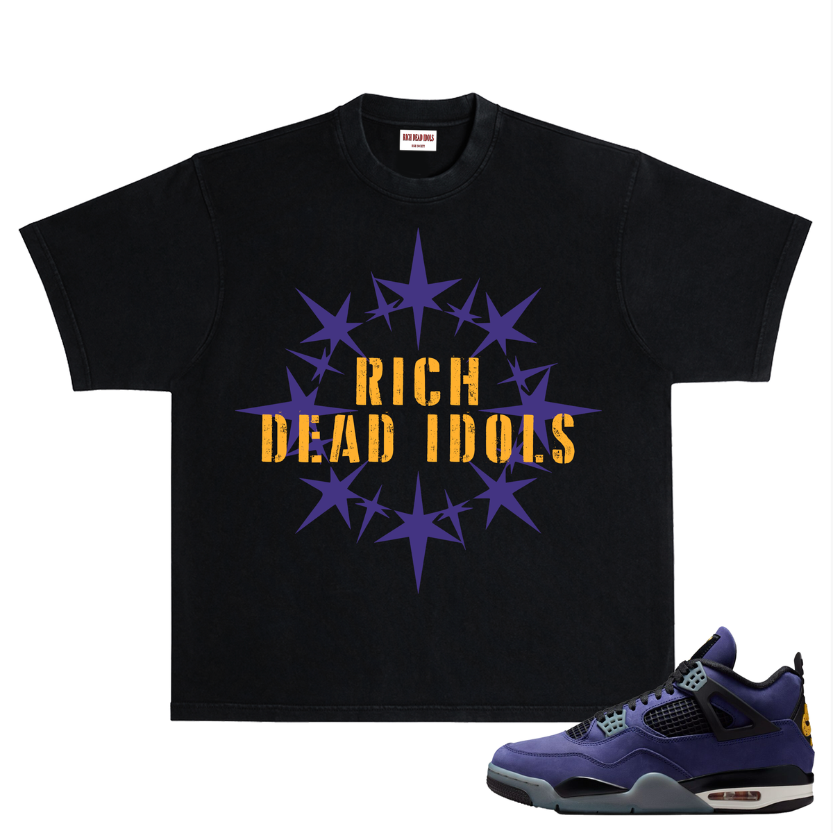 Rich Dead Idols Turn Pain Into Profit Tee Black/Gold