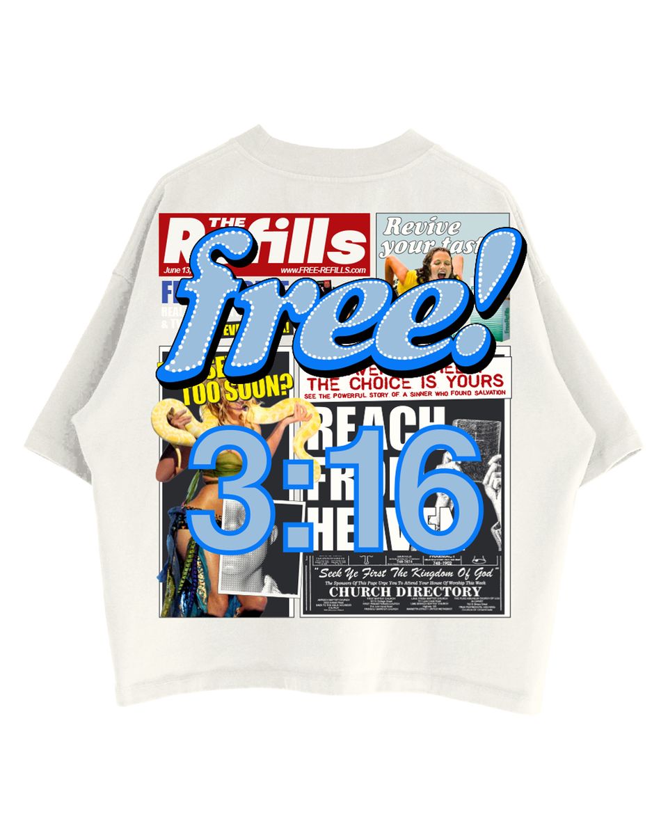 Free Refills Tabloid Tee Off White