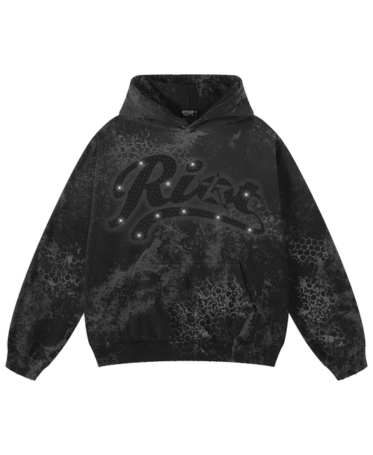 WKND Riot BLK On BLK Rhinestones Hoodie