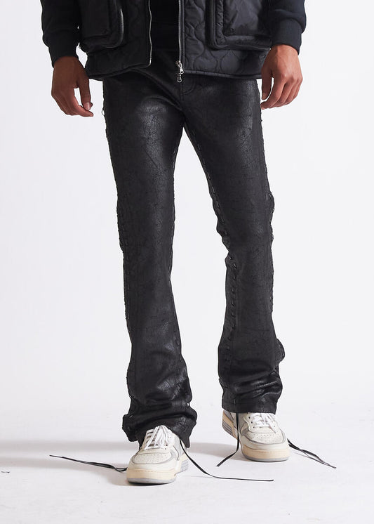 Embellish Mill Black Wax Stacked Denim (embhol23-017)