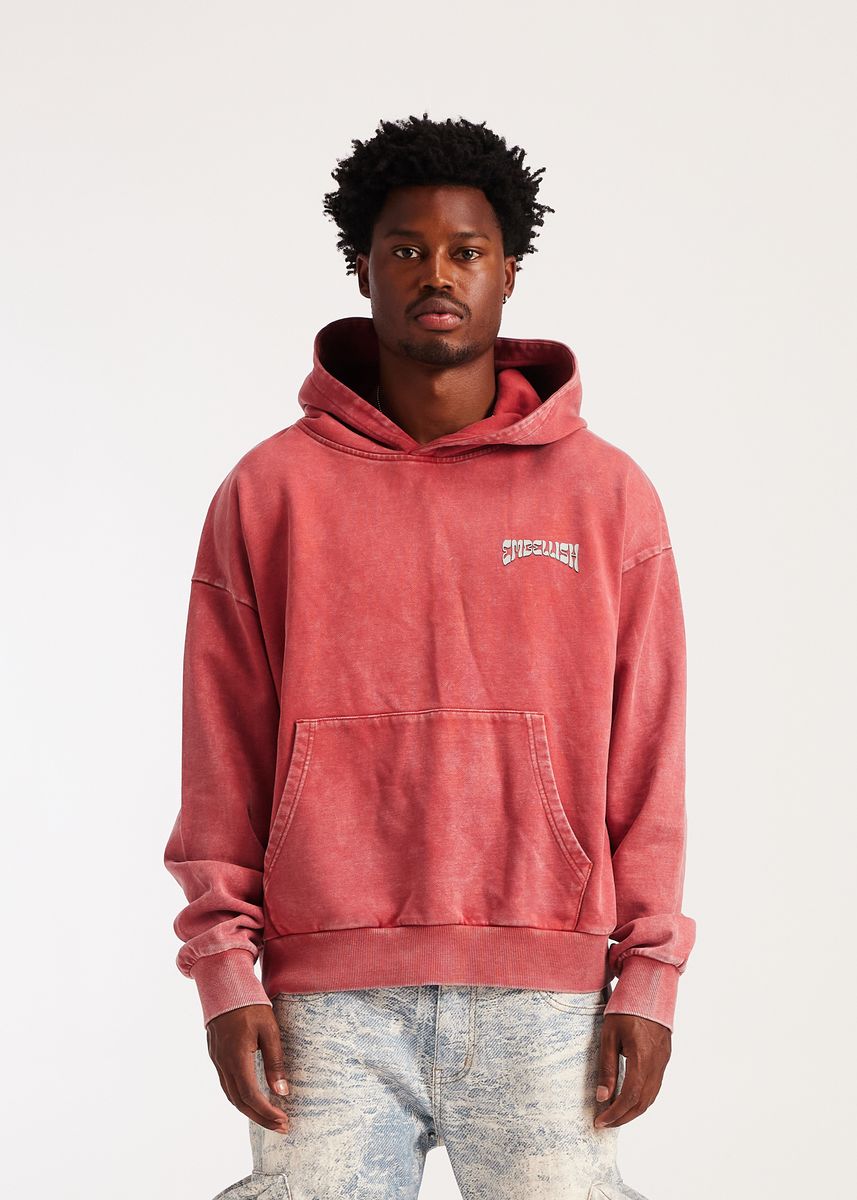 Embellish Rose Hoodie Vintage Red (EMB-S26-43)