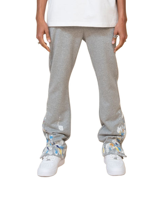 EPTM Paint Snap Flared Pants Heather Grey