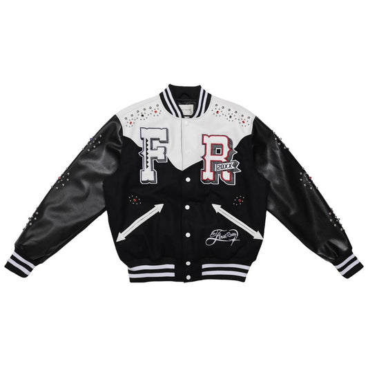 First Row Midnight Rodeo Leather Varsity Jacket