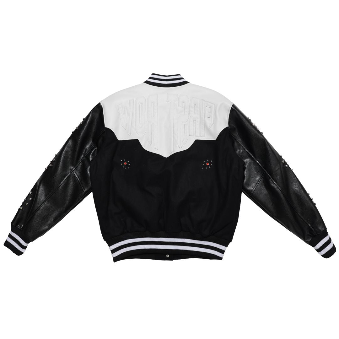 First Row Midnight Rodeo Leather Varsity Jacket