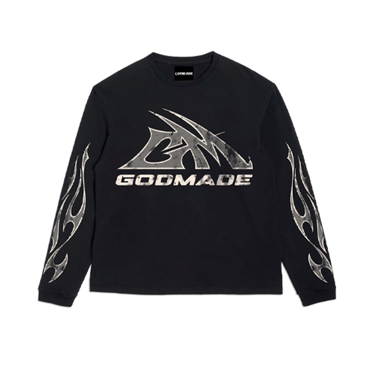 Godmade Clothing Logo LS Tee Black