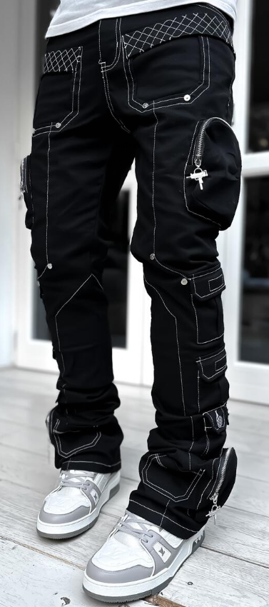 Guapi Obsidian Black Contrast Cargo Pant