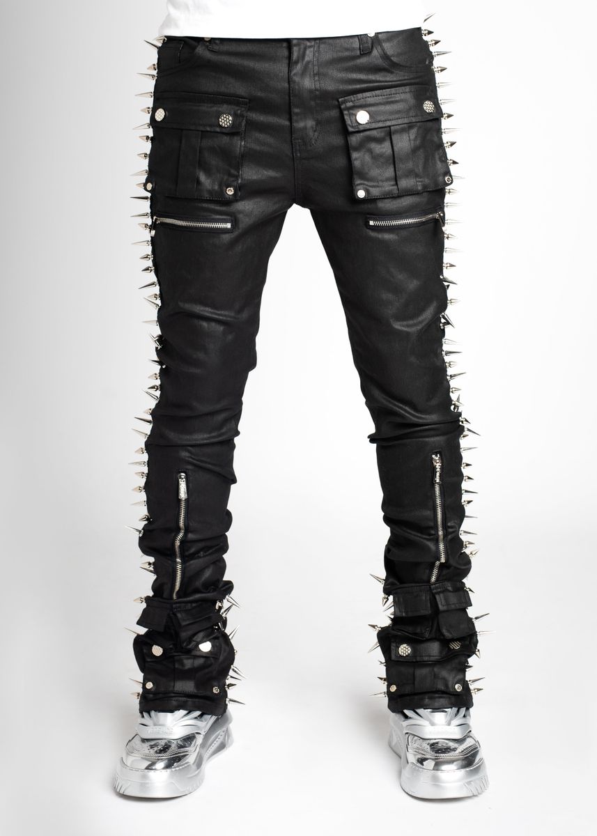 Guapi Obsidian Black Waxed Spikes Denim