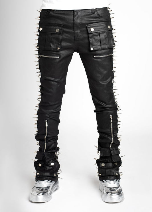 Guapi Obsidian Black Waxed Spikes Denim