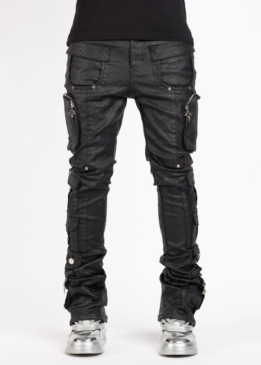 Guapi All Black Monogram Embellished Denim
