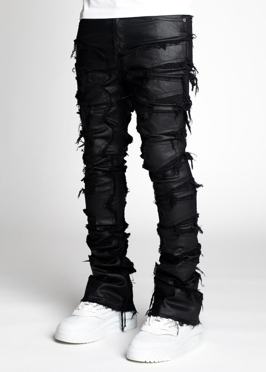 Guapi Obsidian Black Waxed Stacked Denim