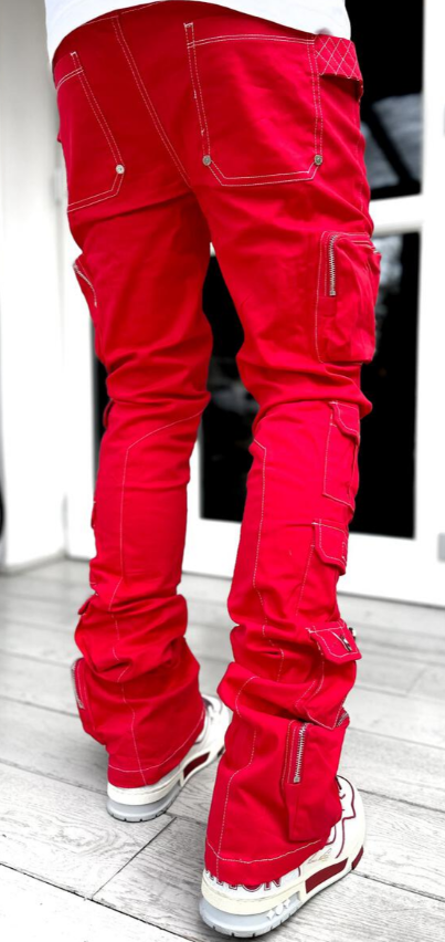 Guapi Blood Red Contrast Cargo Pant