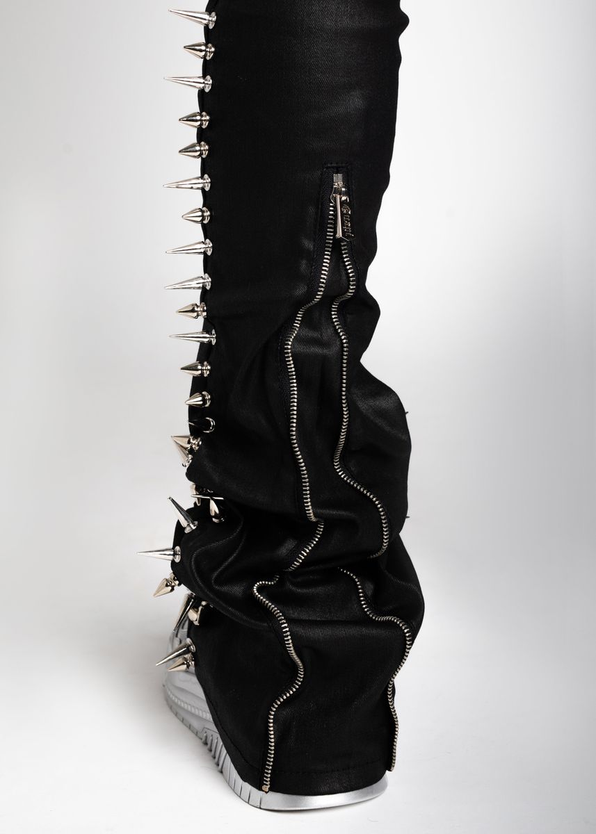 Guapi Obsidian Black Waxed Spikes Denim