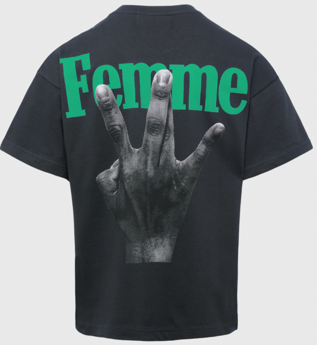 Homme Femme Twisted Fingers Tee Black