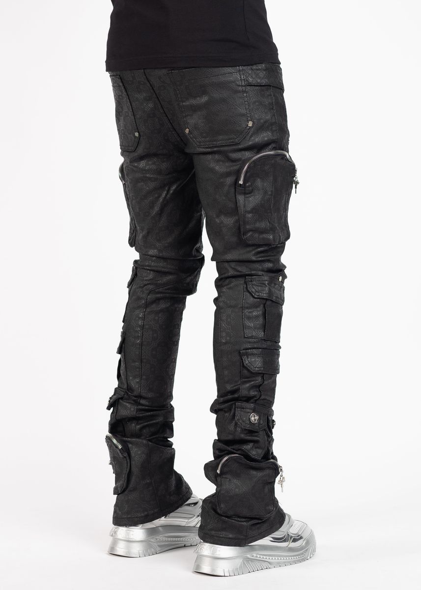 Guapi All Black Monogram Embellished Denim