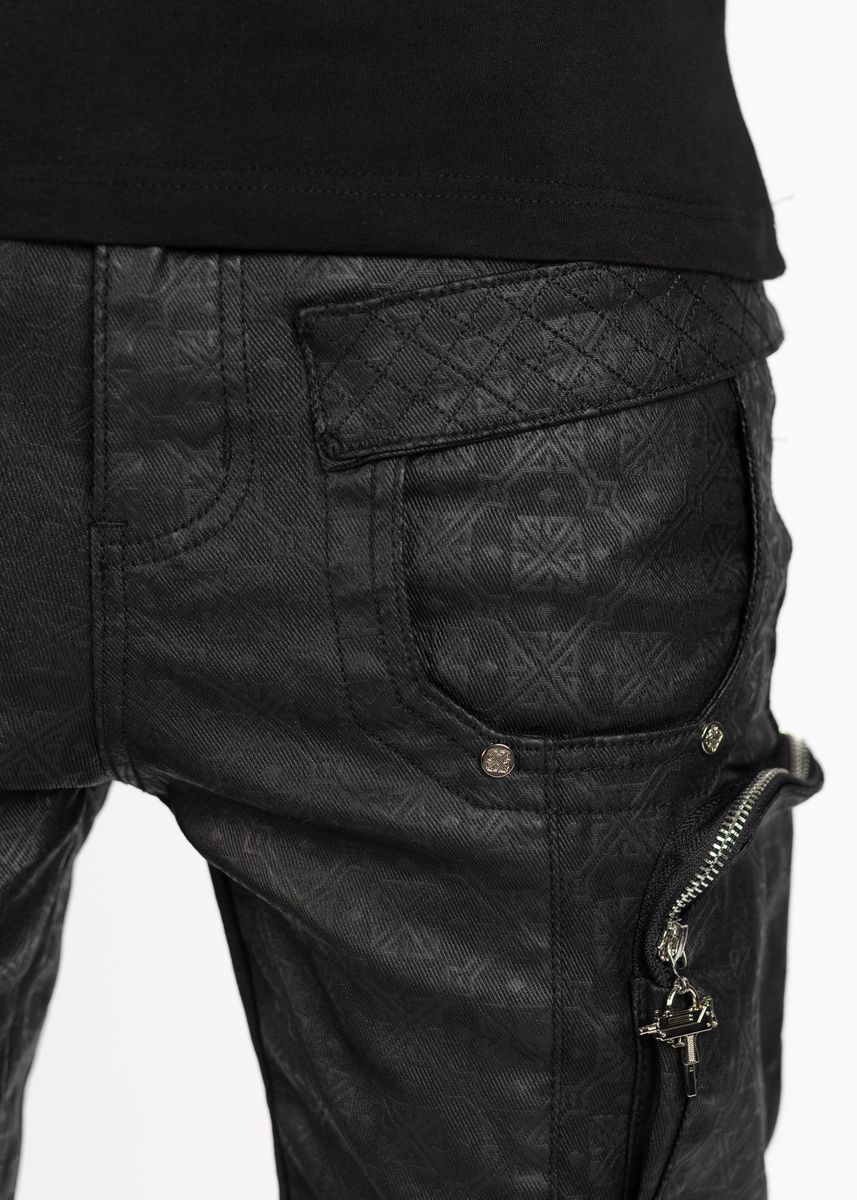 Guapi All Black Monogram Embellished Denim