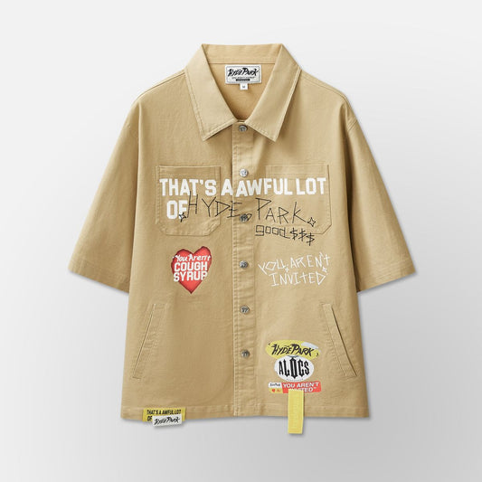 You Aren't Invited Mecanic Work Wear Shirt ALOCS x HP- Brown
