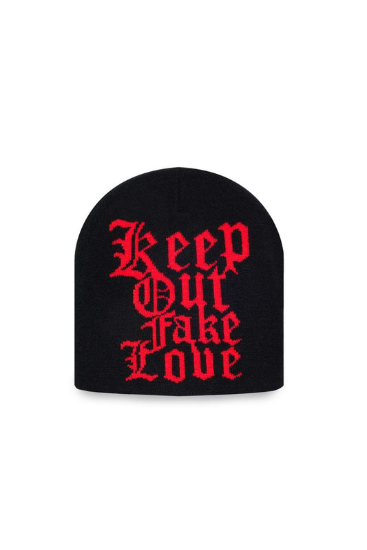 Keep Out Fake Love Loved Beanie