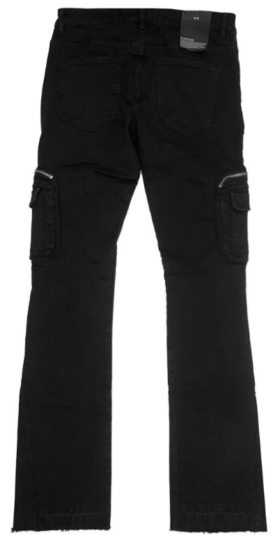 Krome Black Stacked Denim Pants