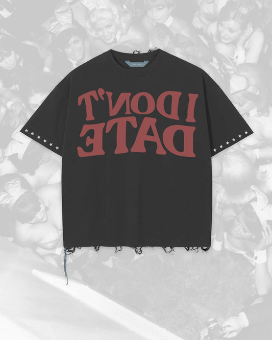 Lifted Anchors I Don't Date Crop Tee Black